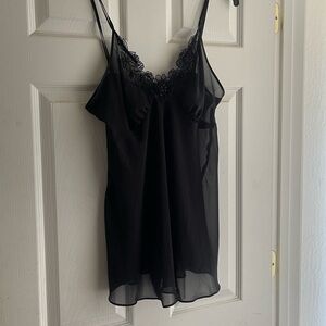 Vintage black sheer slip